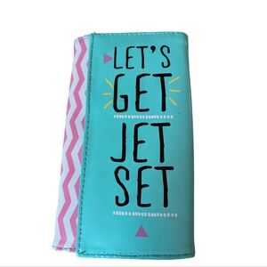 Travel Wallet/Organizer- let's get jet set in turquoise,pink and white🩵🤍🩷